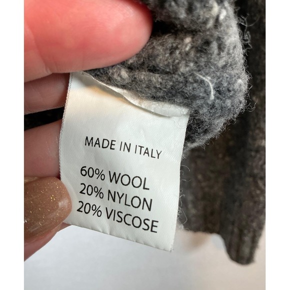 Lorenzo Magni Mens Wool Blend Fair Isle Quarter Zip Sweater Grey Made in Italy S - Picture 4 of 9